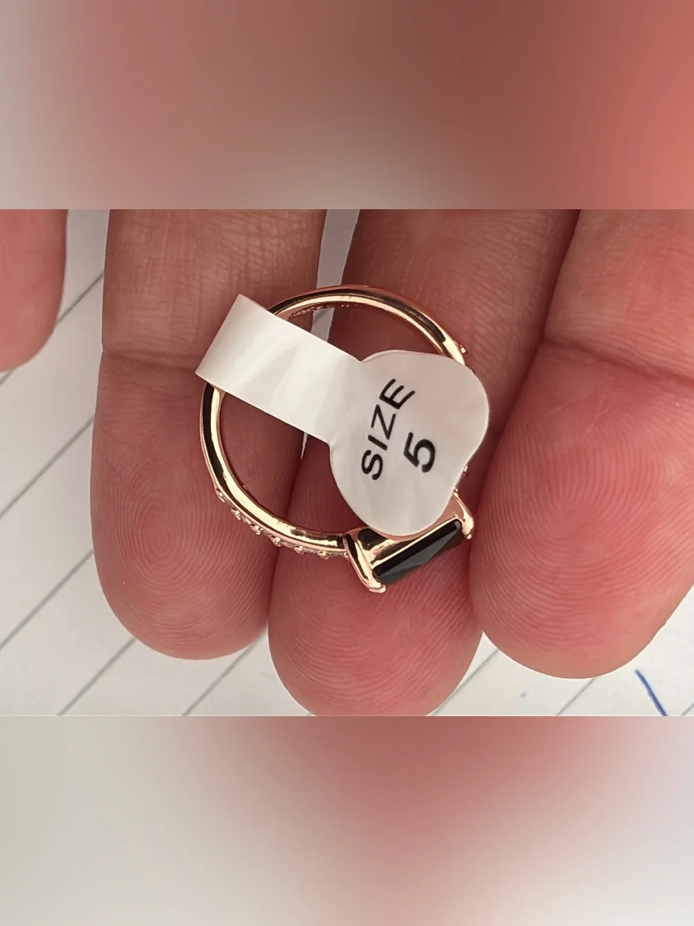 Bomb Party Rose Gold Tone and Black Stone Ring